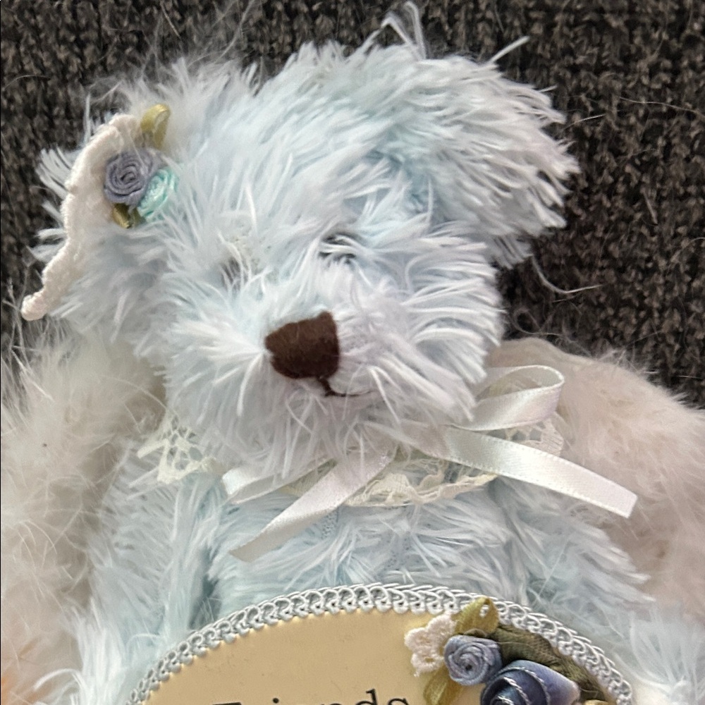 Fluffy Blue Teddy Bear with Gift Message - Picture 2 of 6